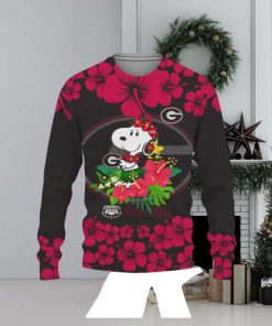 Georgia Football Champions Sports Hibiscus Hawaiian Patterns Shirt Christmas Sweater