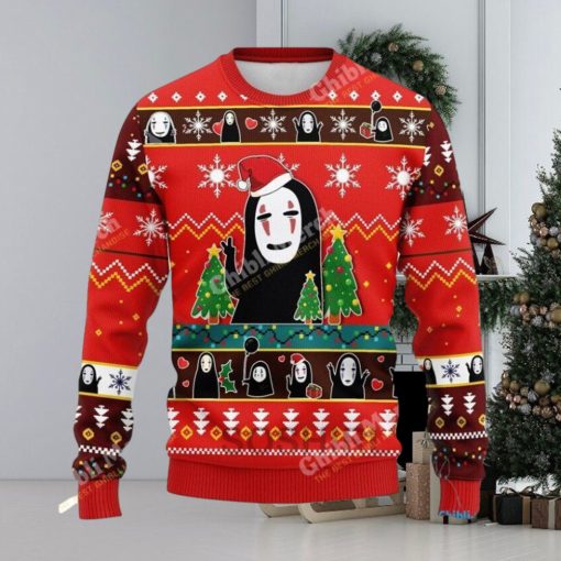 Ghibli Xmas No Face Ugly Christmas Sweater