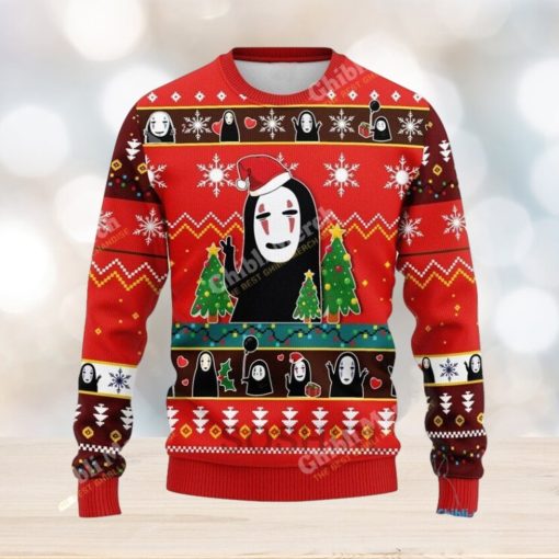 Ghibli Xmas No Face Ugly Christmas Sweater