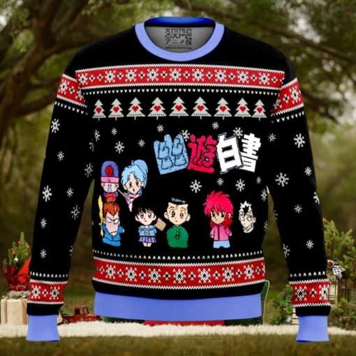 Ghost Fighter YuYu Hakusho Chibis Ugly Christmas Sweater