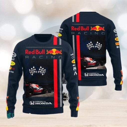 Gift Fans Oracle Red Bull Racing Holly Knitted Christmas 3D Sweater For Men And Women