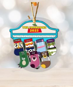 Gift For Family, Personalized Acrylic Ornament, Cartoon Socks Ornament, Christmas Gift