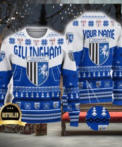 Gillingham Ugly Christmas Sweater Logo Custom Name Gift Fans