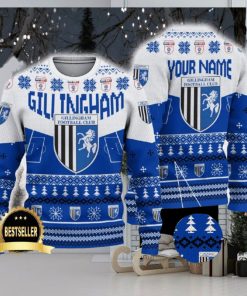 Gillingham Ugly Christmas Sweater Logo Custom Name Gift Fans