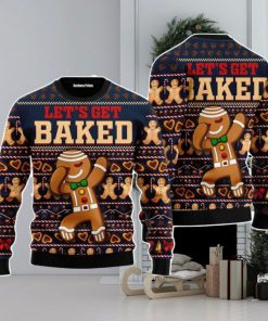 Ginger Bread Lets Get Baked Christmas Unisex Ugly Sweater