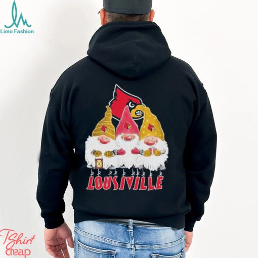 Gnomes Louisville Cardinals logo merry christmas shirt