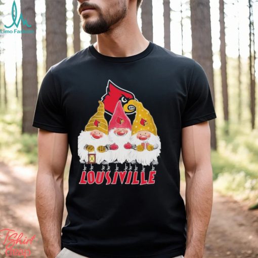 Gnomes Louisville Cardinals logo merry christmas shirt