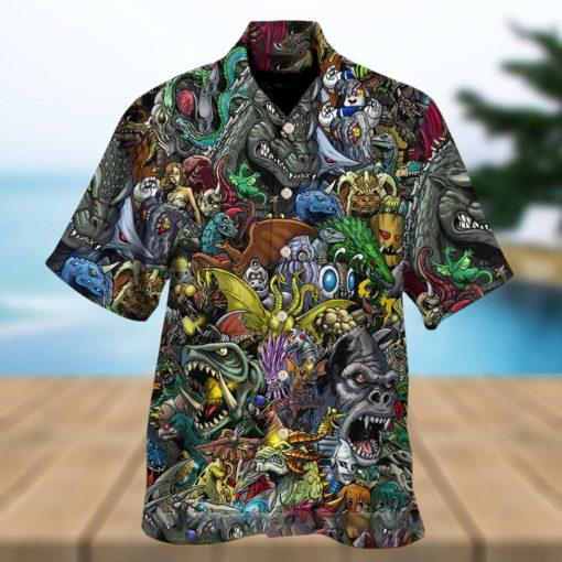 Godzilla And Comic Hawaiian Shirt