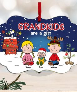 Grandkids Are A Gift, Gift For Family, Personalized Acrylic Ornament, Cartoon Kids Ornament, Christmas Gift