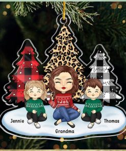 Grandkids Put The Merry In My Christmas Family Personalized Custom Ornament Acrylic Custom Shaped Christmas Gift For Family Members