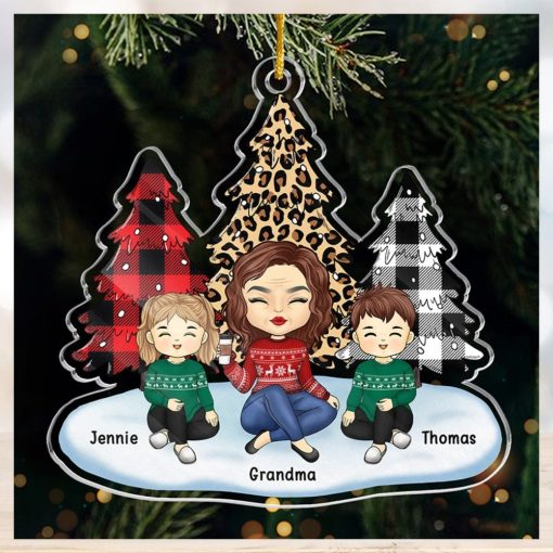 Grandkids Put The Merry In My Christmas   Family Personalized Custom Ornament   Acrylic Custom Shaped   Christmas Gift For Family Members