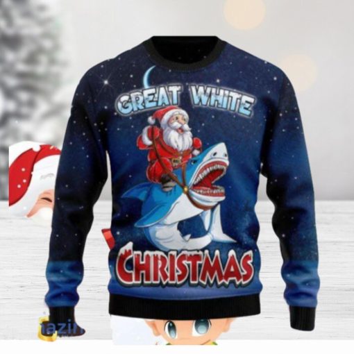 Great White Christmas Shark Ugly Christmas Sweaters Style Gift For Men And Women