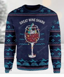 Great Wine Shark Ugly Christmas Sweater Impressive Gift For All Of You