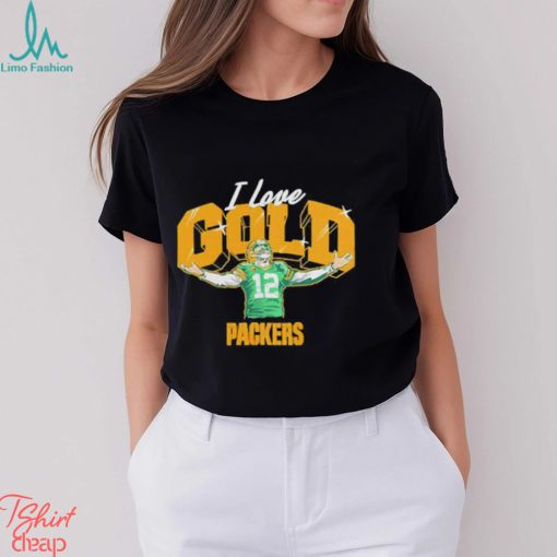 Green Bay Packers Aaron Rodgers I Love Gold shirt