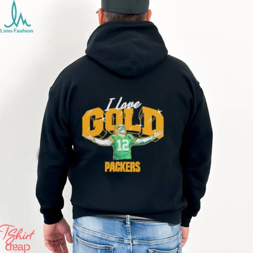 Green Bay Packers Aaron Rodgers I Love Gold shirt