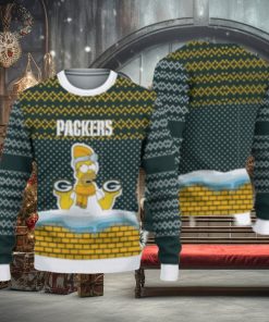 Green Bay Packers Christmas Simpson Knitted Ugly Christmas Sweater AOP Gift For Men And Women