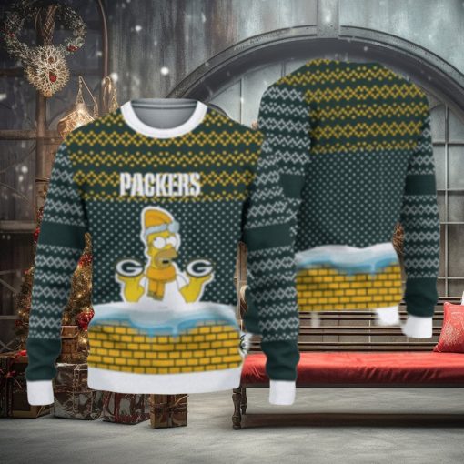 Green Bay Packers Christmas Simpson Knitted Ugly Christmas Sweater AOP Gift For Men And Women