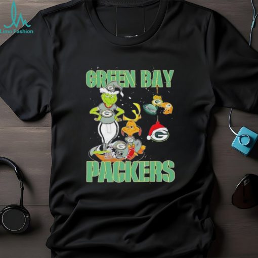 Green Bay Packers Grinch And Max NFL Ornament Christmas Shirt
