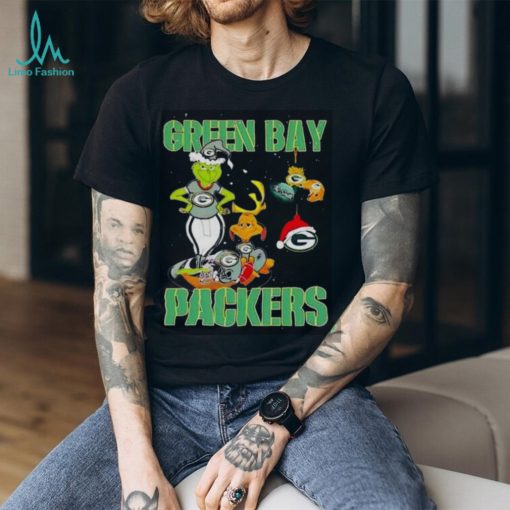 Green Bay Packers Grinch And Max Nfl Christmas T shirt