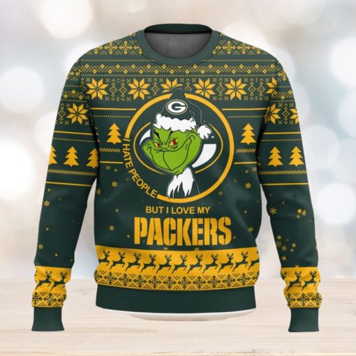 Green Bay Packers Grinch I Hate People But I Love Ugly Christmas Sweater New Trending Christmas Sweater Gift