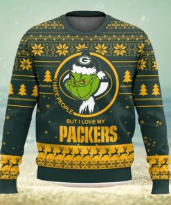 Green Bay Packers Grinch I Hate People But I Love Ugly Christmas Sweater New Trending Christmas Sweater Gift