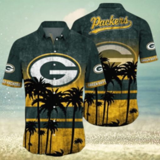 Green Bay Packers Logo Coconut Tropical Hawaiian Shirt Beach Gift For Fans