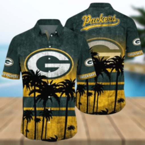 Green Bay Packers Logo Coconut Tropical Hawaiian Shirt Beach Gift For Fans