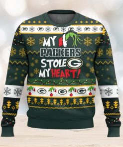 Green Bay Packers Stole My Heart Ugly Sweater 3D Printed Men And Women Christmas Gift