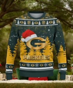 Green Bay Packers Ugly Christmas Sweater Snowflakes Santa Hat Logo For Men And Women Gift Christmas