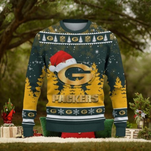 Green Bay Packers Ugly Christmas Sweater Snowflakes Santa Hat Logo For Men And Women Gift Christmas