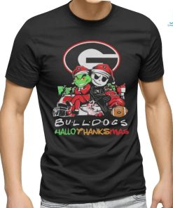 Grinch And Jack Skellington Friends Georgia Bulldogs Hallothanksmas Shirt
