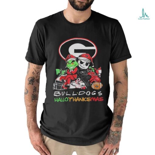 Grinch And Jack Skellington Friends Georgia Bulldogs Hallothanksmas Shirt