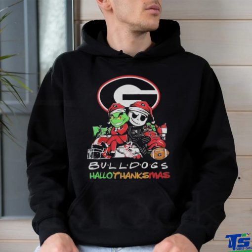 Grinch And Jack Skellington Friends Georgia Bulldogs Hallothanksmas Shirt