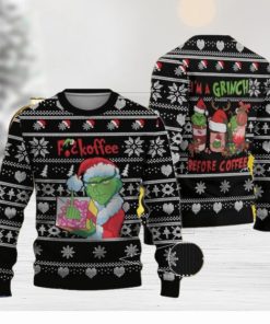 Grinch Before Coffee Christmas Ugly Sweater Gift For Men And Women