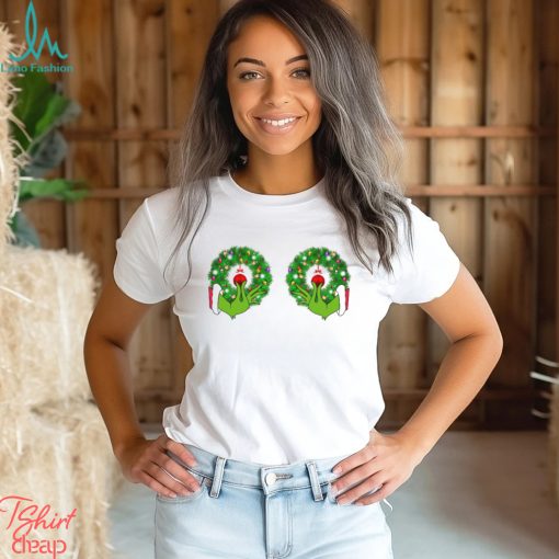 Grinch Funny Hands Christmas Wreaths Shirt