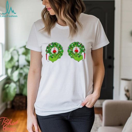 Grinch Funny Hands Christmas Wreaths Shirt