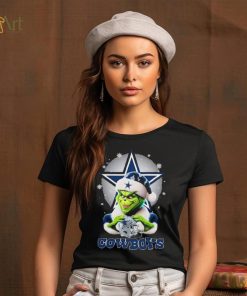 Grinch Hat Santa Dallas Cowboys Helmet Logo Merry Christmas Shirt