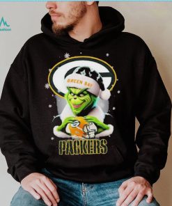 Grinch Hat Santa Green Bay Packers Helmet Logo Merry Christmas Shirt