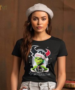 Grinch Hat Santa Houston Texans Helmet Logo Merry Christmas Shirt