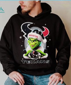 Grinch Hat Santa Houston Texans Helmet Logo Merry Christmas Shirt