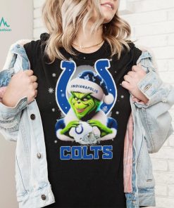 Grinch Hat Santa Indianapolis Colts Helmet Logo Merry Christmas Shirt