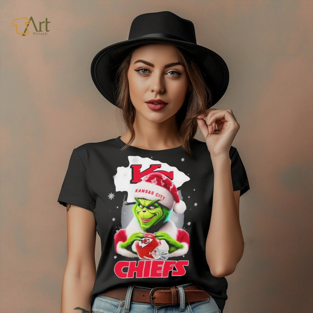 Grinch Hat Santa Kansas City Chiefs Helmet Logo Merry Christmas Shirt Grinch Hat Santa Kansas City Chiefs Helmet Logo Merry Christmas Shirt