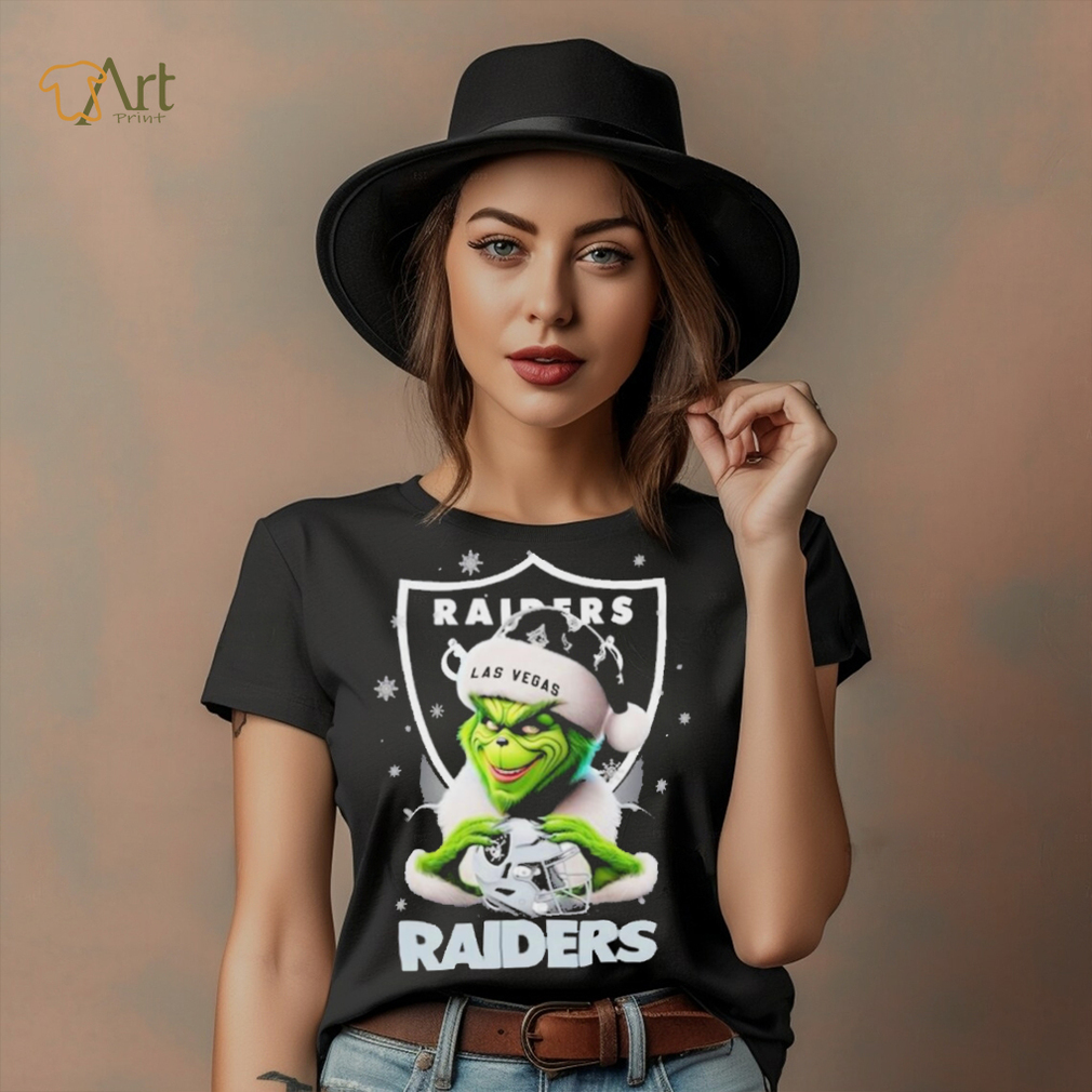 Grinch Hat Santa Las Vegas Raiders Helmet Logo Merry Christmas Shirt Grinch Hat Santa Las Vegas Raiders Helmet Logo Merry Christmas Shirt