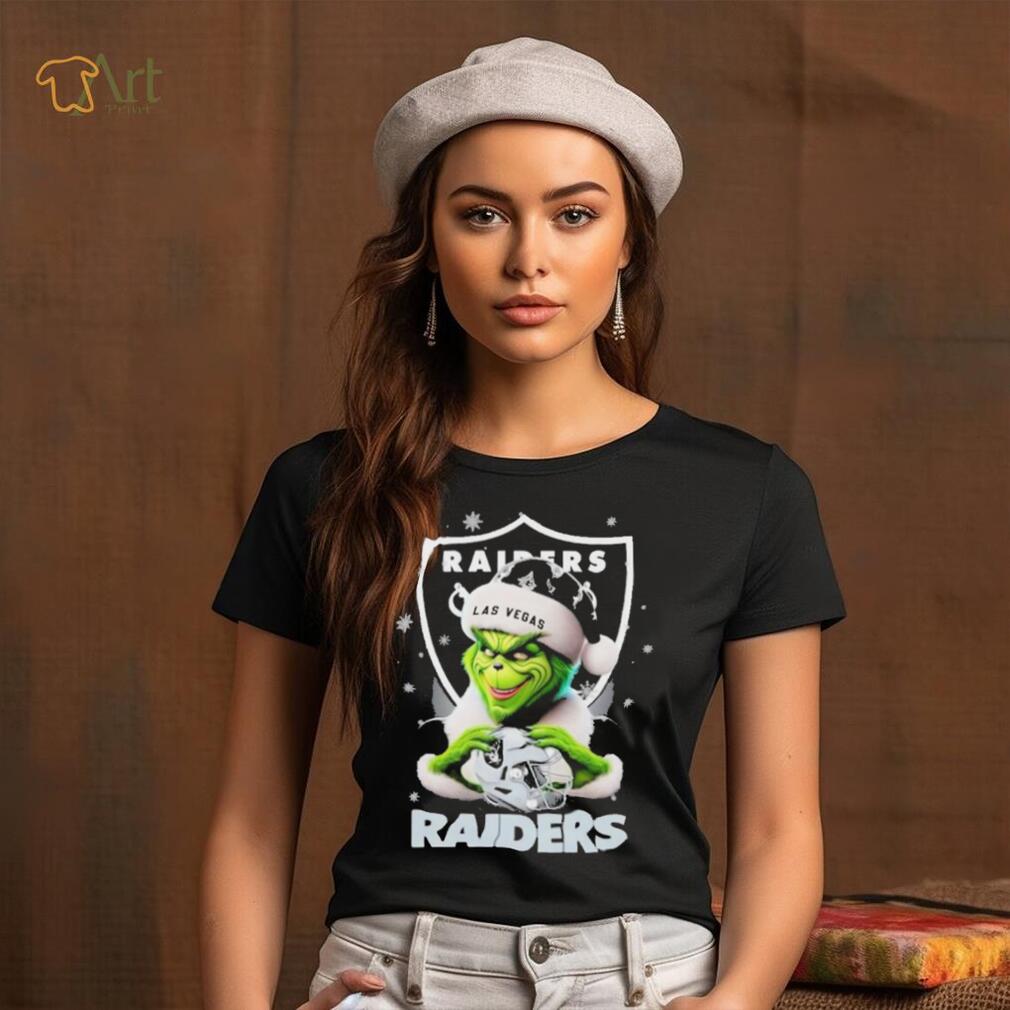 Grinch Hat Santa Las Vegas Raiders Helmet Logo Merry Christmas Shirt Grinch Hat Santa Las Vegas Raiders Helmet Logo Merry Christmas Shirt