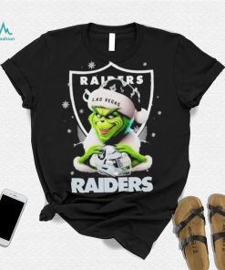 Grinch Hat Santa Las Vegas Raiders Helmet Logo Merry Christmas Shirt