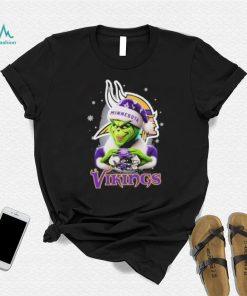 Grinch Hat Santa Minnesota Vikings Helmet Logo Merry Christmas Shirt