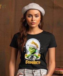 Grinch Hat Santa Pittsburgh Steelers Helmet Logo Merry Christmas Shirt