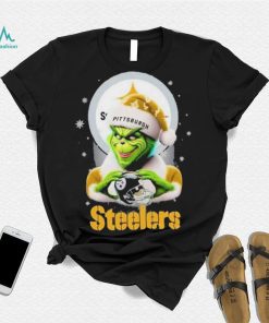 Grinch Hat Santa Pittsburgh Steelers Helmet Logo Merry Christmas Shirt