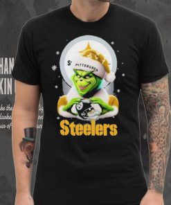 Grinch Hat Santa Pittsburgh Steelers Helmet Logo Merry Christmas Shirt