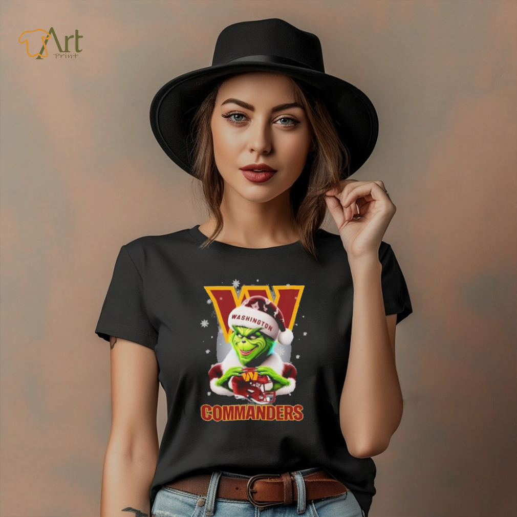 Grinch Hat Santa Washington Commanders Helmet Logo Merry Christmas Shirt Grinch Hat Santa Washington Commanders Helmet Logo Merry Christmas Shirt